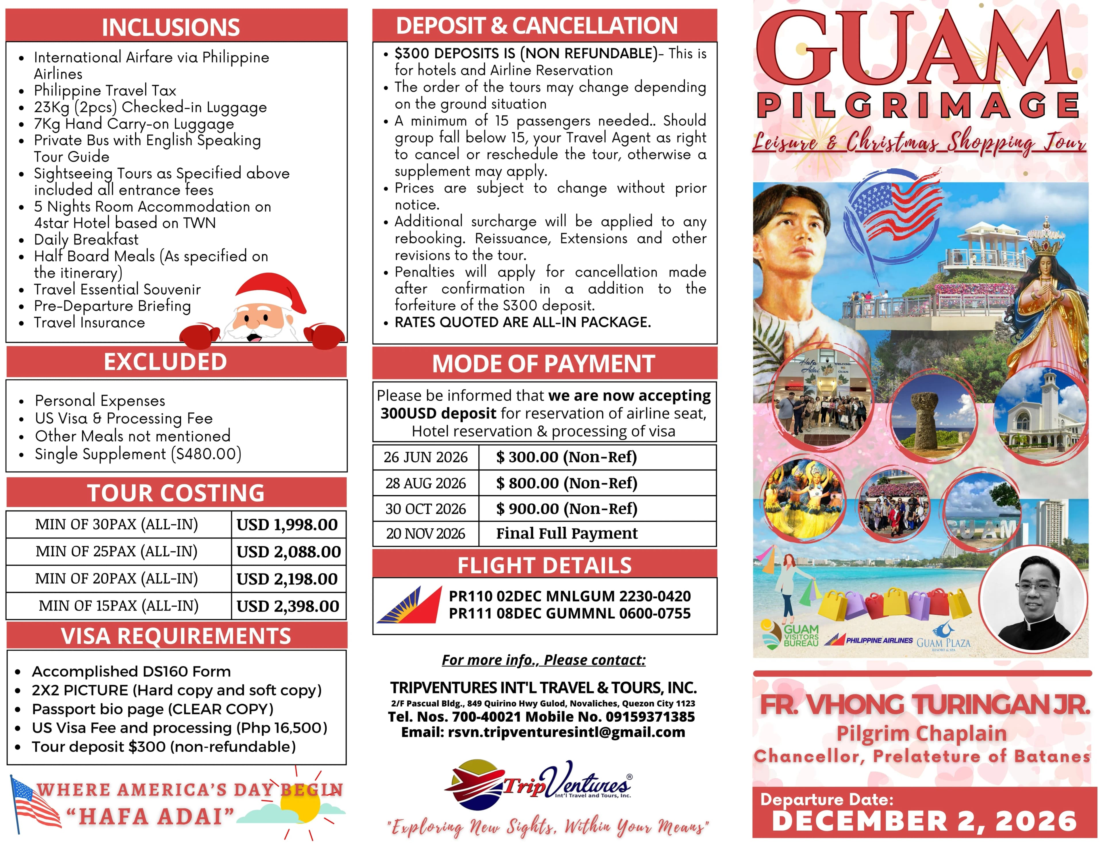 Guam Pilgrimage brochure page 1