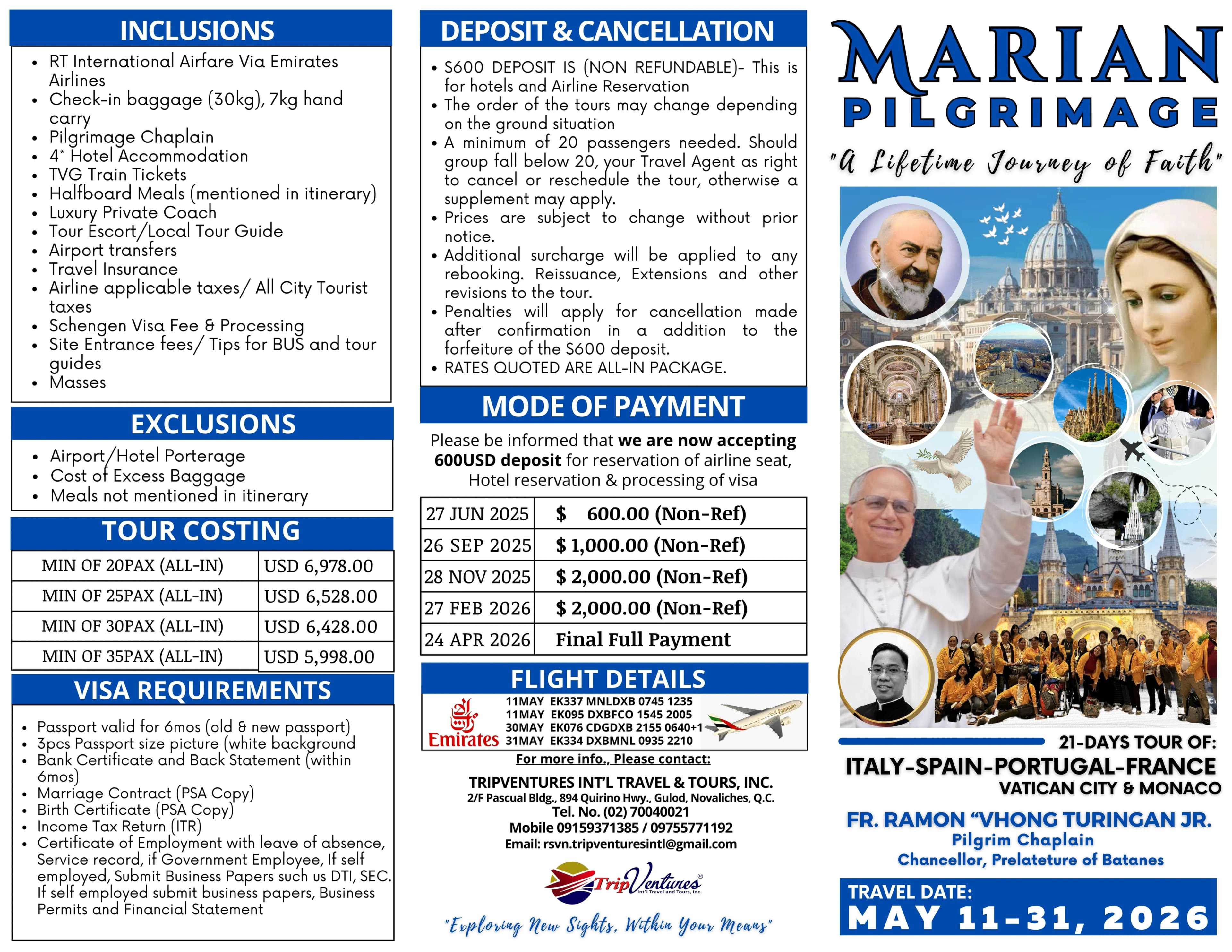 Marian Pilgrimage brochure page 1