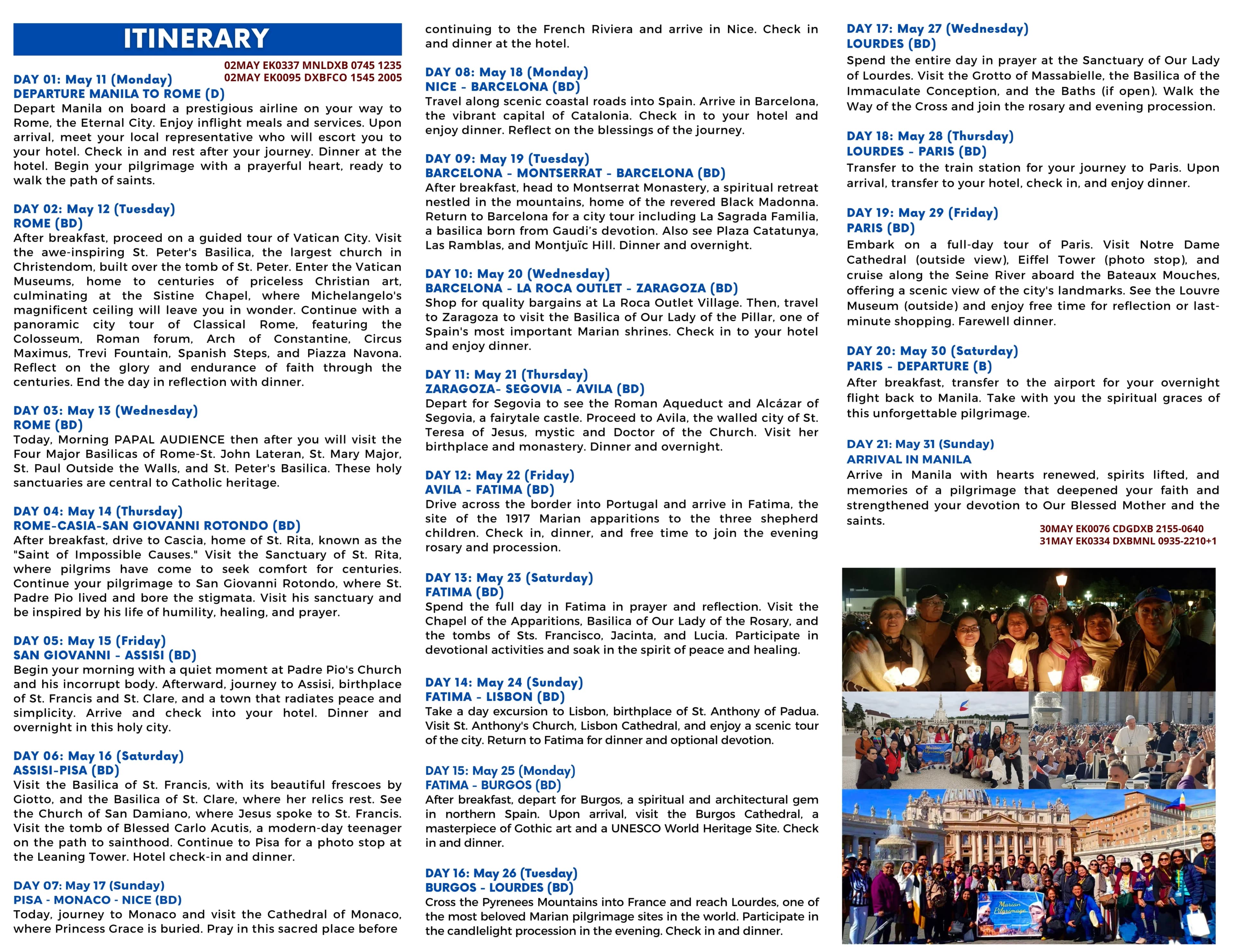 Marian Pilgrimage brochure page 2
