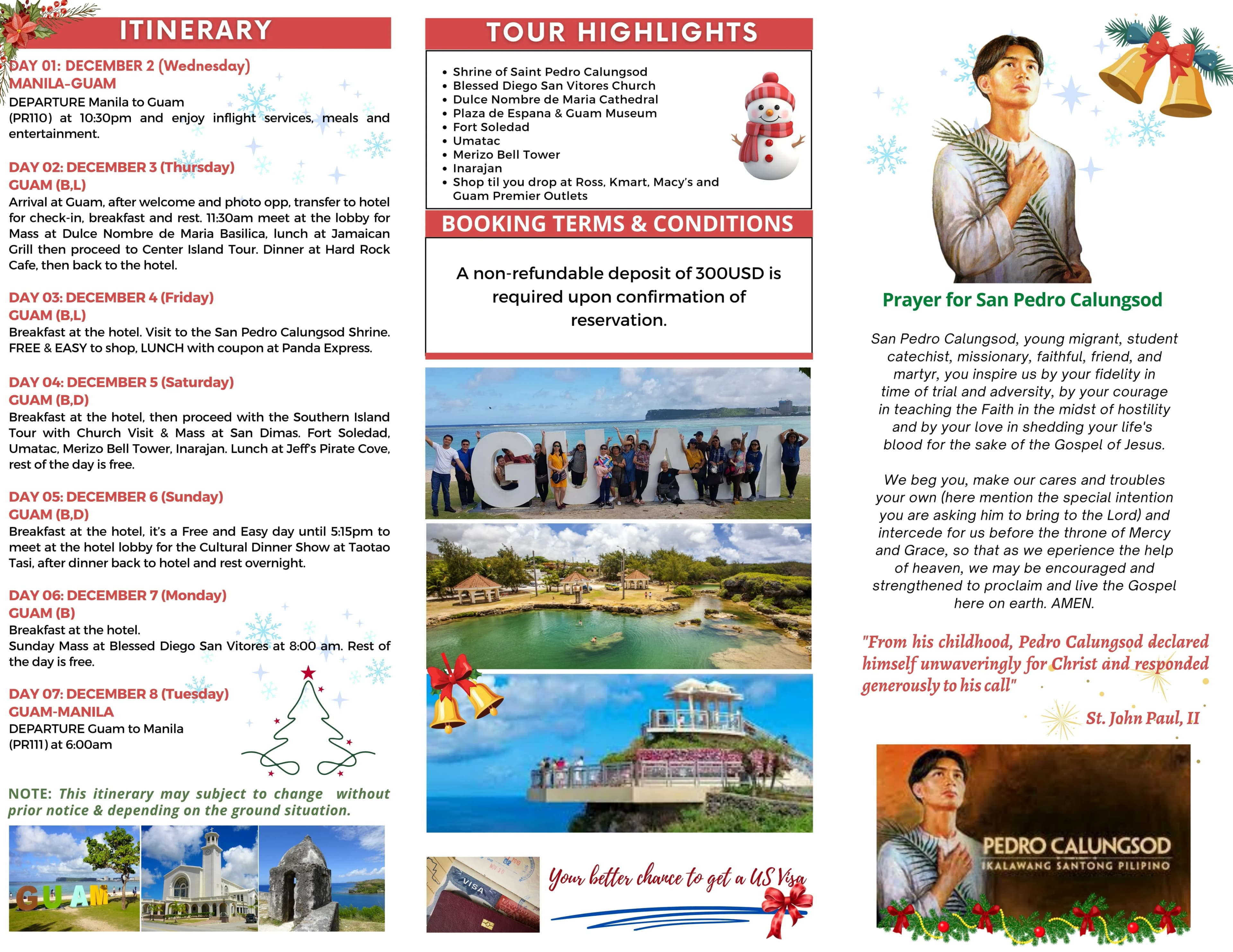 Guam Pilgrimage brochure page 2