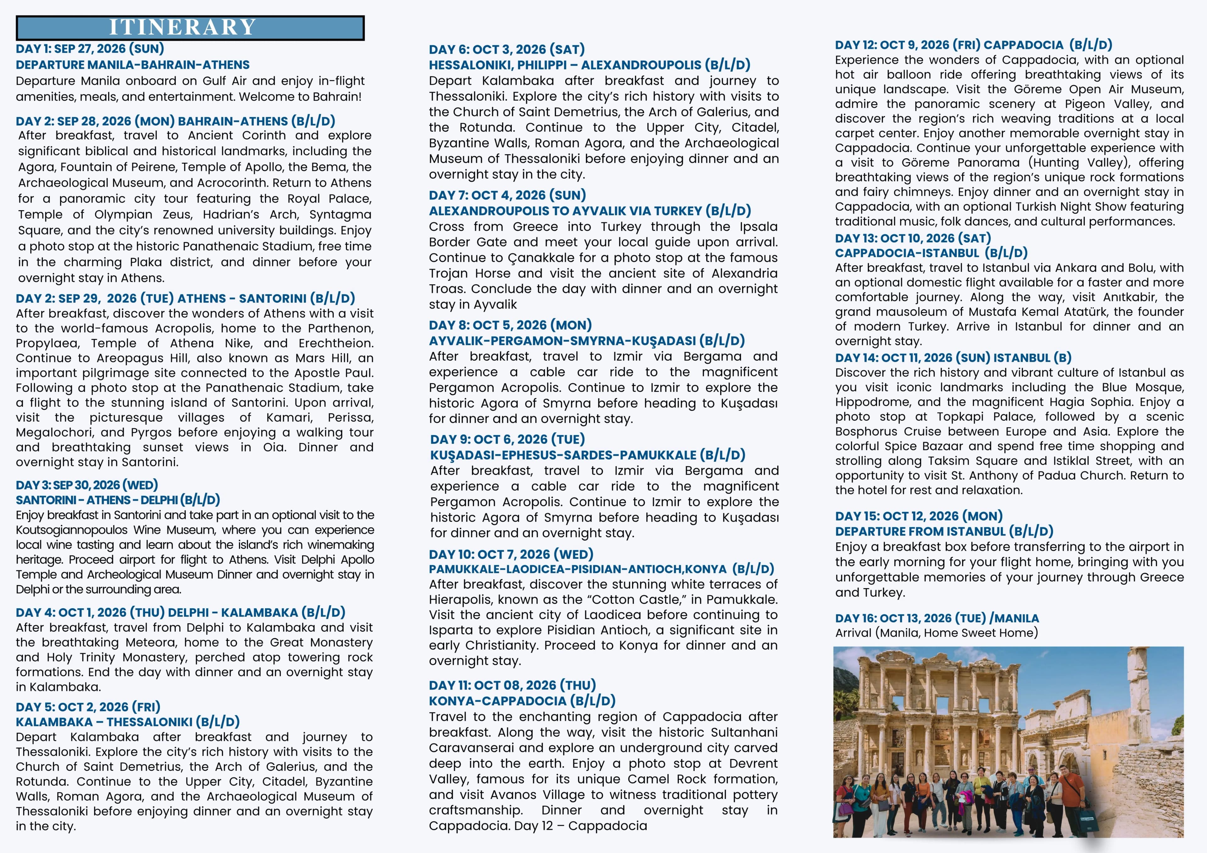 Turkey and Greece brochure page 2
